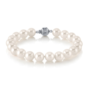 7.5-8.5mm White Freshwater Pearl Bracelet - AAAA Quality