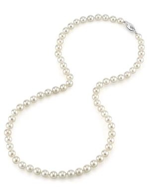 5.5-6.0mm Japanese Akoya White Pearl Necklace - AA+ Quality