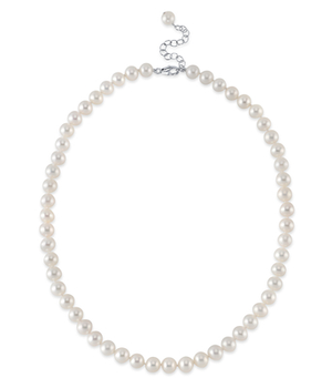7.5-8.5mm White Freshwater Pearl Adjustable Necklace for Men