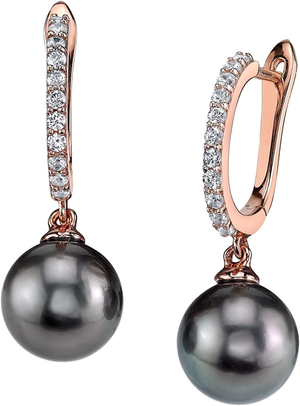 Tahitian South Sea Pearl Rose Gold Plated Zara Earrings