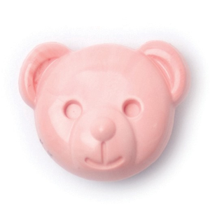 Milward Buttons - Size 15mm, Shank, Teddy Bear, Pink, Pack of 3