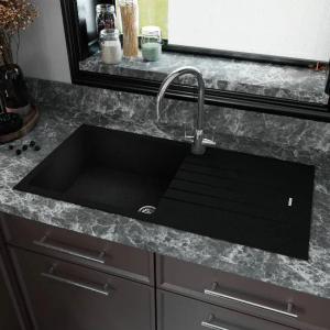 Tivoli black composite single bowl sink