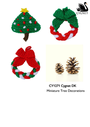Miniature Tree Decorations in Cygnet DK (CY1271) - PDF - Print at Home