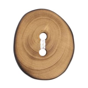 Milward Buttons - Size 18mm, 2 Hole, Wood, Brown, Pack of 3