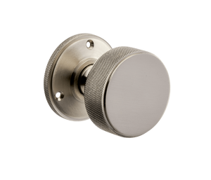 Kensington Knurled Mortice Door Knob - Satin Nickel - 60mm - Designer Levers