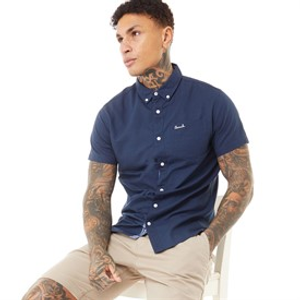 Bench Mens Bowdon Short Sleeve Shirt Navy