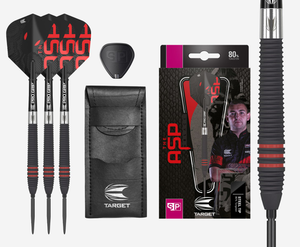 Target Darts Nathan Aspinall Black 80% Tungsten 24G Swiss Point Steel Tip Darts Set