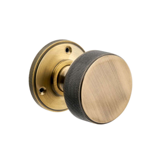 Kensington Knurled Mortice Door Knob - Antique Brass - 60mm - Designer Levers