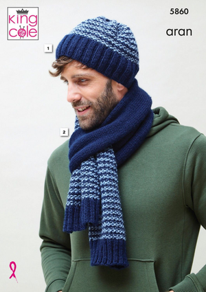 Hats, Scarf and Snood in King Cole Fashion Aran (5860)