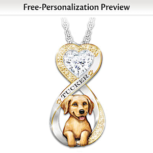 Always In My Heart Golden Retriever Personalized Pendant