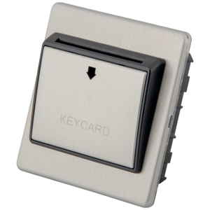 32A Key Card Switch Black Insert Brushed Stainless Steel