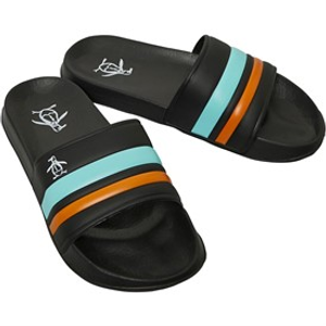 Original Penguin Mens Pier Retro Slides Black Stripe
