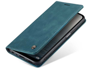 CaseMe Slim Synthetic Leather Wallet Case with Stand for Samsung Galaxy A14 - Teal