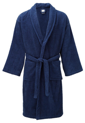 Navy Blue 100% Cotton Terry Towelling Bath Robes