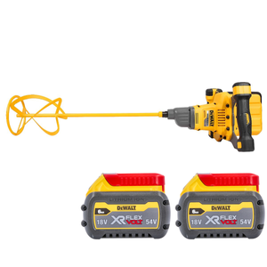 DeWalt DCD240 54V XR Brushless Cordless FlexVolt Plaster Paddle Mixer With 2 x 6.0Ah Batteries