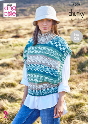 Tank Tops in King Cole Nordic Chunky (5905)