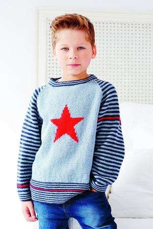 Boys Jumper With Stars And Stripes Knitting Pattern