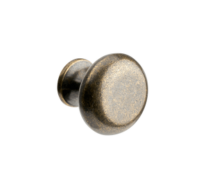 Sleek Round Cabinet/Drawer Knob - 30mm - Antique Brass -  Pack of 2 - Elite Knobs & Handles