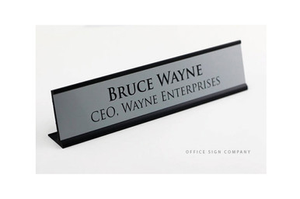 Engraved Signs - Black or Silver Frames 10" x 2"