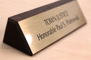 Walnut Desk Sign - The Governor