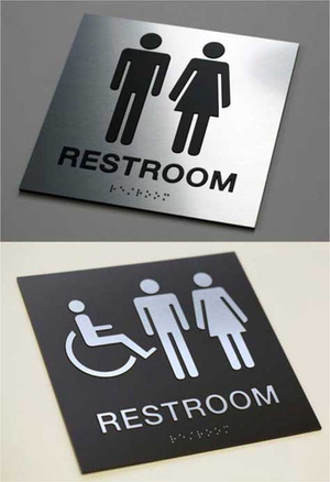 Restroom Signs - 8" x 8" and 9" x 9" ADA Braille Office Signs