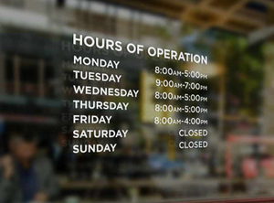 Vinyl Business Hours
