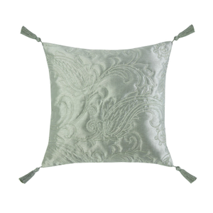 Paisley Soft Green Jacquard Square Cushion (45cm x 45cm)