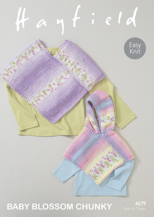 Ponchos in Hayfield Baby Blossom Chunky (4679)