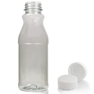 500ml Curvy 30% RPET Juice Bottle With Tamper Evident Juice Cap - White