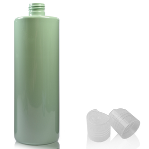 500ml Sage Green Plastic Bottle With Disc Top Cap - Natural