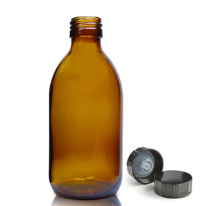 250ml Amber Glass Medicine Bottle With Urea Polycone Cap