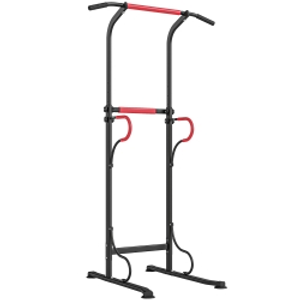 HOMCOM Steel Multi-Use Exercise Power Tower Pull Up Station Adjustable Height W/ Grips