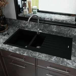 Tivoli black composite 1.5 bowl sink
