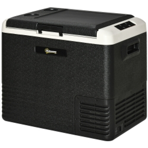Outsunny 50L Car Refrigerator, Portable Compressor Car Fridge Freezer, Electric Cooler Box with 12/24V DC and 110-240V AC for Camping, Driving, Picnic, Down to -20℃
