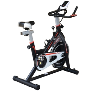 HOMCOM Exercise Bike, Indoor Cycling, with LCD Display, Heart Rate, Sensor - Black