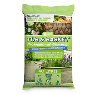 Tub & Basket Compost (Nutrient Rich Potting Soil for Container Plants) - 40L