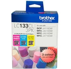 Brother LC133 Original 0.6k Ink Cartridge - Triple Pack Cyan, Magenta, Yellow