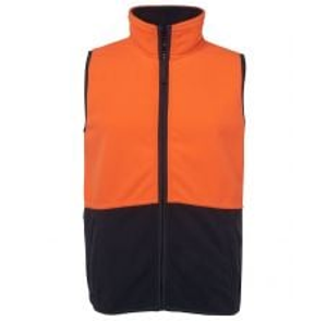 JB Hi Vis Fleece Vest 280gsm Day Only - Orange Navy