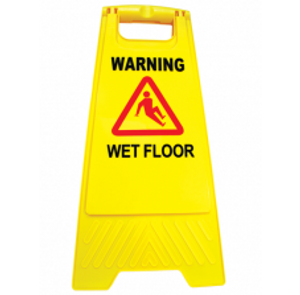 WARNING WET FLOOR A-Frame Sign Yellow - 600mm (H) x 290mm (W)