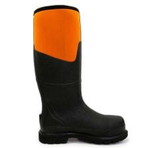 Neoprene Heavy Duty Insulated Safety Gumboots - Black Orange