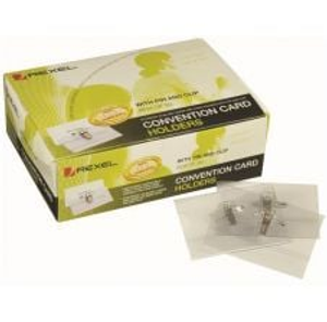 Rexel Conference Name Badge, Pin & Clip, 92mm x 58mm - Box of 50