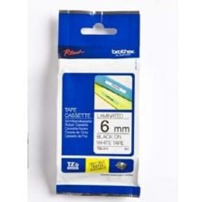 Brother TZe211 Laminated Tape, 6mm x 8m - Black Text on White Tape