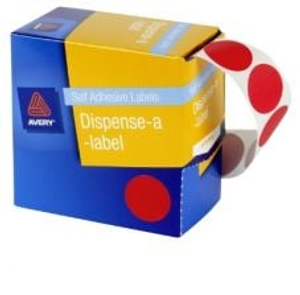 Avery DMC Dot Labels, 24mm, Box of 500 - Red