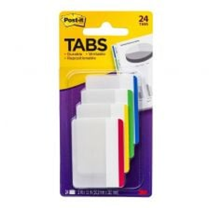 3m Post-It Durable Tab 686F-1, Assorted, 50mm x 38mm - Packet of 24