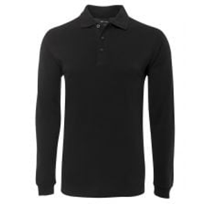 Signature 210 PolyCotton 210gsm Long Sleeve Polo - Black