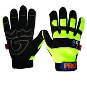 PROFit PROTec HI-VIS YELLOW Full Finger, Reinforced Palm Glove - 2XL