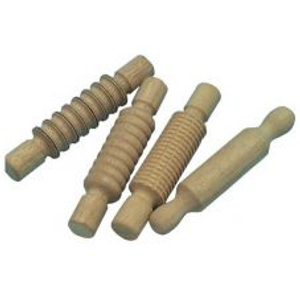 Textured Wooden Rolling Pins - Set of 4