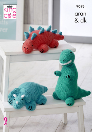 Dinosaurs in King Cole Comfort Aran and King Cole Dollymix DK (9093)