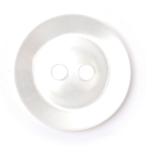 Milward Buttons - Size 16mm, 2 Hole, Pearl White, Pack of 4
