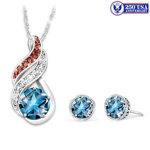 Spirit Of America Pendant Necklace & Earrings Set